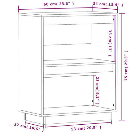 Konsolbord svart 60x34x75 cm massiv furu