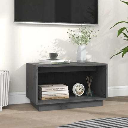 Tv-bänk grå 60x35x35 cm massiv furu