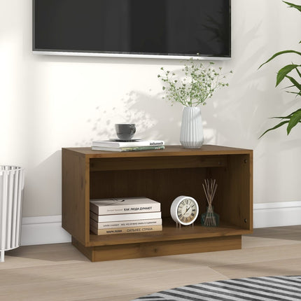 Tv-bänk honungsbrun 60x35x35 cm massiv furu