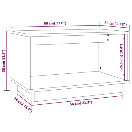 Tv-bänk honungsbrun 60x35x35 cm massiv furu