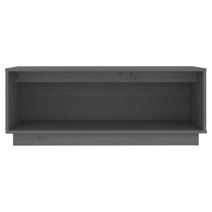 Tv-bänk grå 90x35x35 cm massiv furu