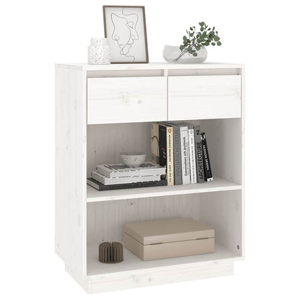 Konsolbord vit 60x34x75 cm massiv furu