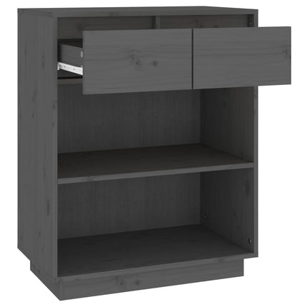 Konsolbord grå 60x34x75 cm massiv furu