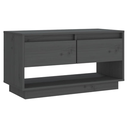 Tv-bänk grå 74x34x40 cm massiv furu