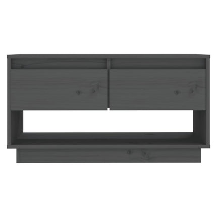 Tv-bänk grå 74x34x40 cm massiv furu