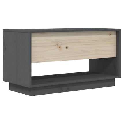 Tv-bänk grå 74x34x40 cm massiv furu