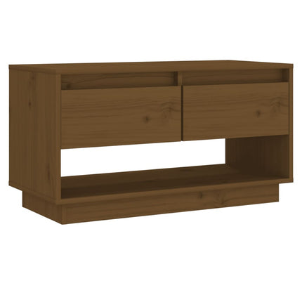 Tv-bänk honungsbrun 74x34x40 cm massiv furu