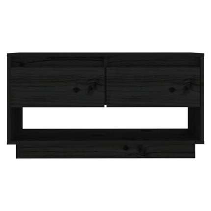 Tv-bänk svart 74x34x40 cm massiv furu