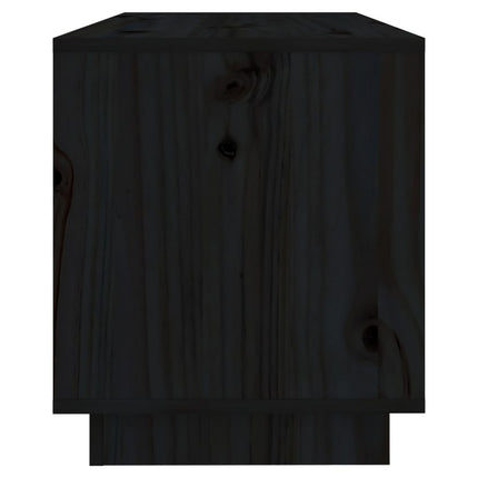 Tv-bänk svart 74x34x40 cm massiv furu