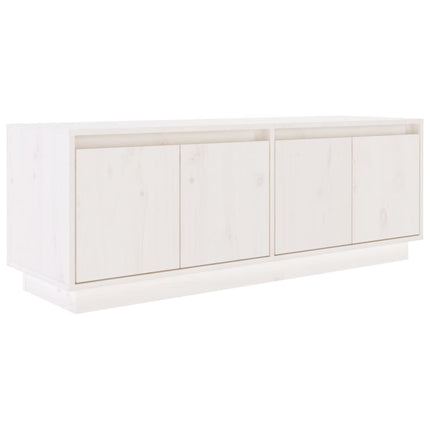 Tv-bänk vit 110x34x40 cm massiv furu