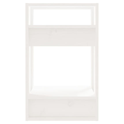 Bokhylla/Rumsavdelare vit 41x35x57 cm massiv furu