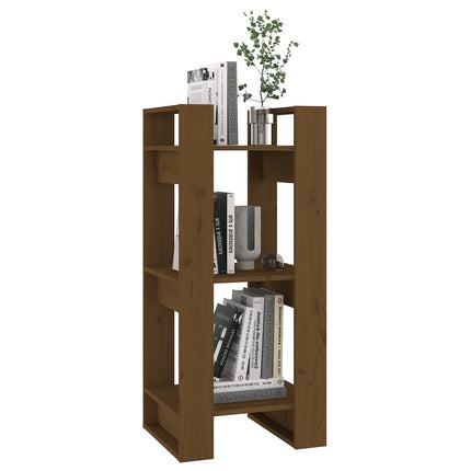 Bokhylla/rumsavdelare honungsbrun 41x35x91 cm massiv furu