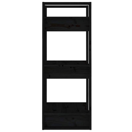 Bokhylla/rumsavdelare svart 41x35x91 cm massiv furu