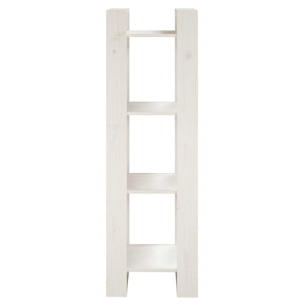 Bokhylla/rumsavdelare vit 41x35x125 cm massiv furu