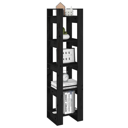 Bokhylla/Rumsavdelare svart 41x35x160 cm massiv furu
