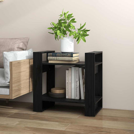 Bokhylla/Rumsavdelare svart 60x35x57 cm massiv furu