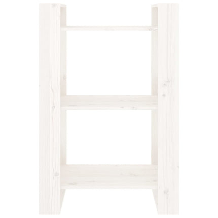 Bokhylla/Rumsavdelare vit 60x35x91 cm massiv furu