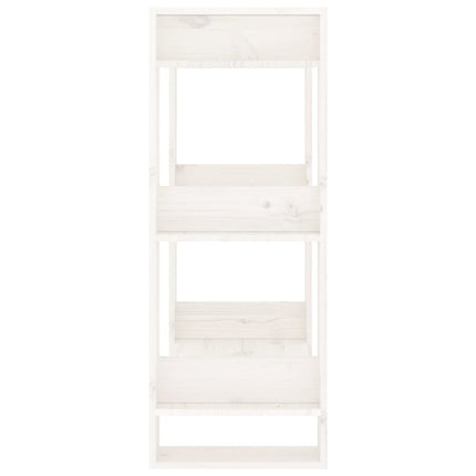 Bokhylla/Rumsavdelare vit 60x35x91 cm massiv furu