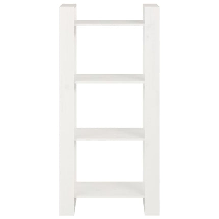 Bokhylla/rumsavdelare vit 60x35x125 cm massiv furu
