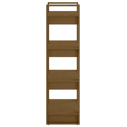 Bokhylla/rumsavdelare honungsbrun 60x35x125 cm massivt trä
