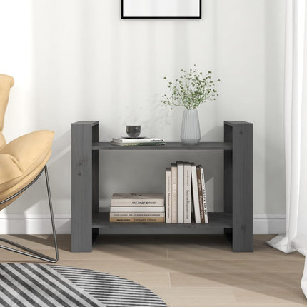 Bokhylla/rumsavdelar grå 80x35x56,5 cm massiv furu