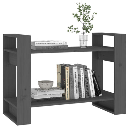 Bokhylla/rumsavdelar grå 80x35x56,5 cm massiv furu
