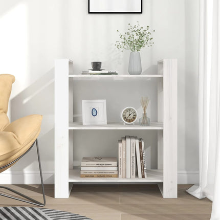 Bokhylla/rumsavdelare vit 80x35x91 cm massiv furu