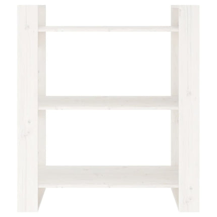 Bokhylla/rumsavdelare vit 80x35x91 cm massiv furu