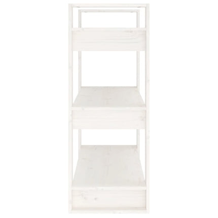 Bokhylla/rumsavdelare vit 80x35x91 cm massiv furu