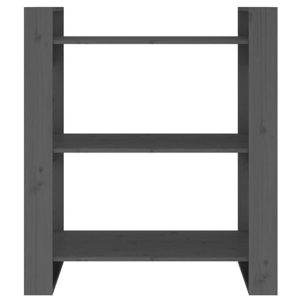 Bokhylla/rumsavdelare grå 80x35x91 cm massiv furu