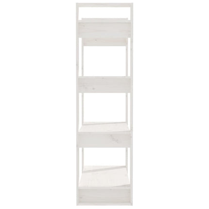 Bokhylla/Rumsavdelare vit 80x35x125 cm massiv furu