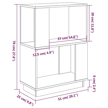 Bokhylla/rumsavdelare vit 51x25x70 cm massiv furu