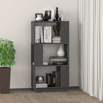 Bokhylla/Rumsavdelare grå 51x25x101 cm massiv furu