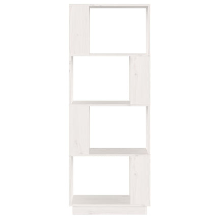 Bokhylla/Rumsavdelare vit 51x25x132 cm massiv furu