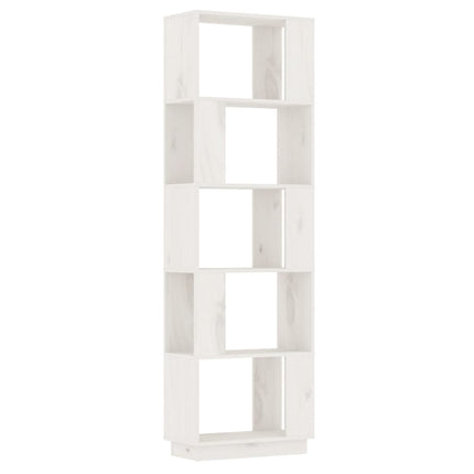 Bokhylla/rumsavdelare vit 51x25x163,5 cm massiv furu