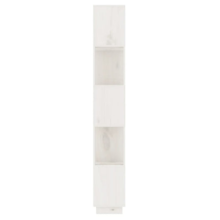 Bokhylla/rumsavdelare vit 51x25x163,5 cm massiv furu
