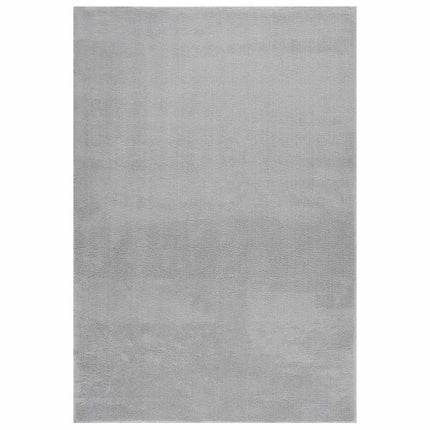 Tvättbar matta kort lugg 160x230 cm halkfri grå