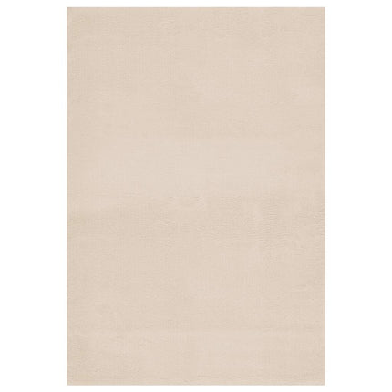 Tvättbar matta kort lugg 160x230 cm halkfri beige