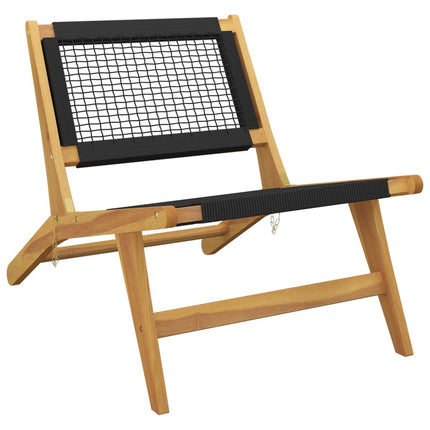Trädgårdsstol med fotstöd massiv teak och polyester