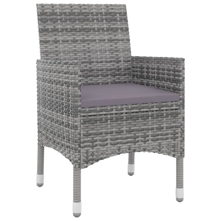Matgrupp för trädgården 5 delar med dynor konstrotting och glas