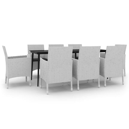 Matgrupp för trädgården med dynor 9 delar konstrotting och glas