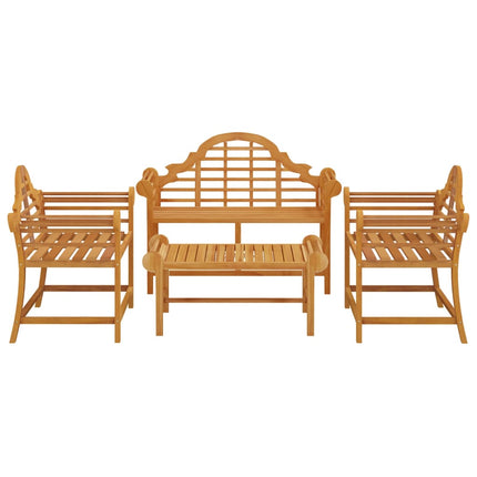 Loungegrupp 4 delar massiv teak