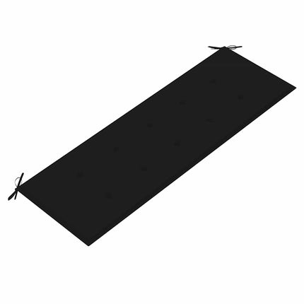 Bataviabänk med svart dyna 150 cm massiv teak