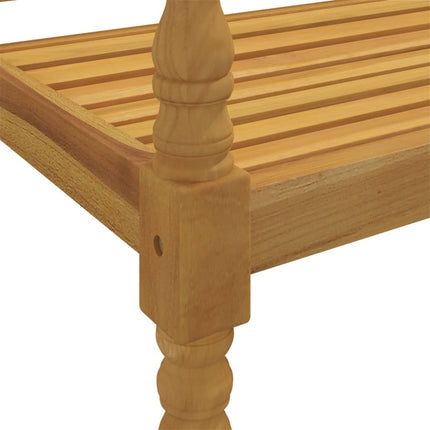 Bataviabänk med taupe dyna 150 cm massiv teak