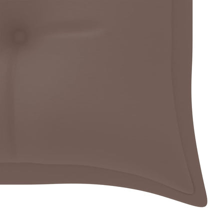 Bataviabänk med taupe dyna 150 cm massiv teak