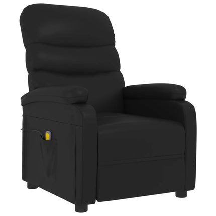 Massagefåtölj svart konstläder