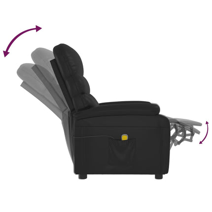 Massagefåtölj svart konstläder