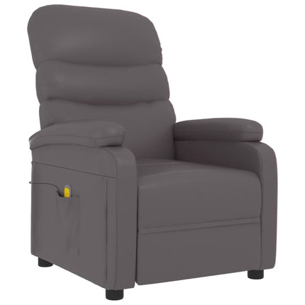 Massagefåtölj grå konstläder