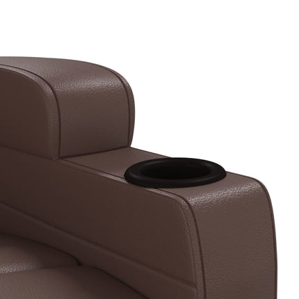 Massagefåtölj brun konstläder