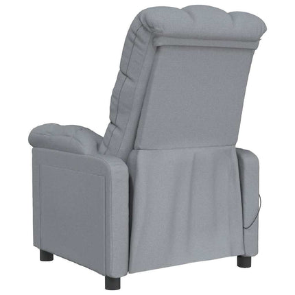 Massagefåtölj ljusgrå tyg